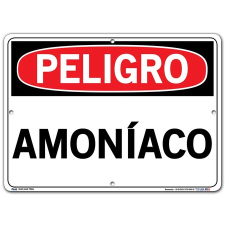 Vestil Polystyrene Sign, 10-1/2" Height, 14-1/2" Width, Polystyrene, Rectangle, Spanish SI-D-50-C-PS-040-S